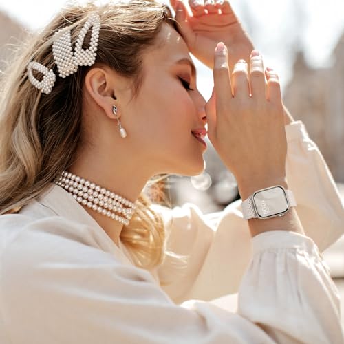 Image of 8 Pack Braided Stretchy Solo Loop Compatible with Apple Watch Bands Women