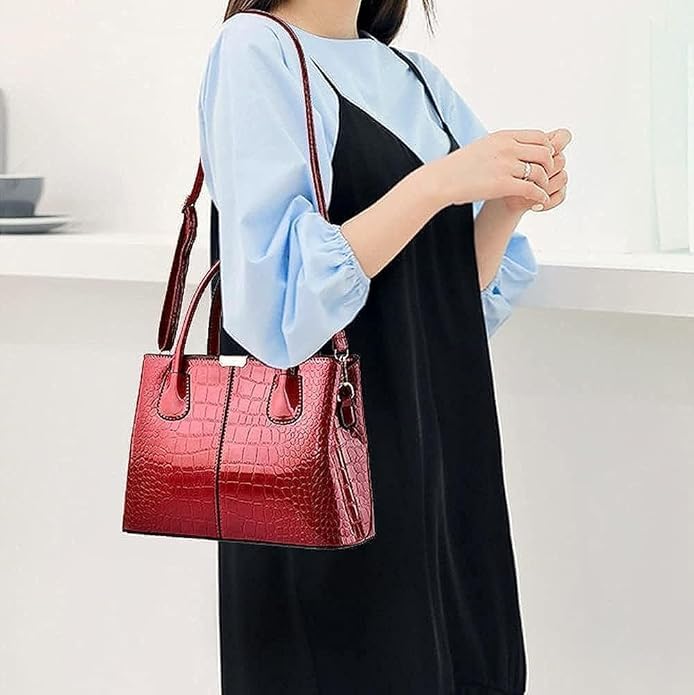 Image of Women's Handbag Tote Bag Premium PU Leather Shoulder Bag with Top Handle & Detachable Strap - Stylish Large Capacity Purse for Office, Casual & Party Use