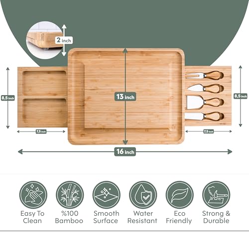 Tabla Para Quesos De Bambú Personalizada Rectangular miniatura 3
