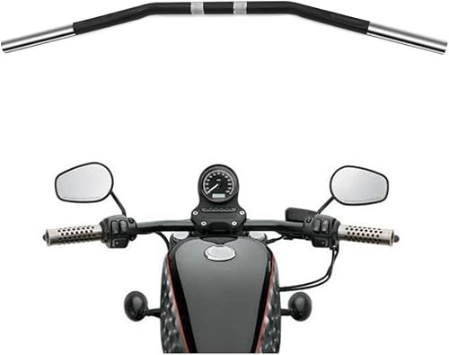 Manubrio Drag Alpha Rider de acero inoxidable estilo moteado para Harley Davidson, Negro