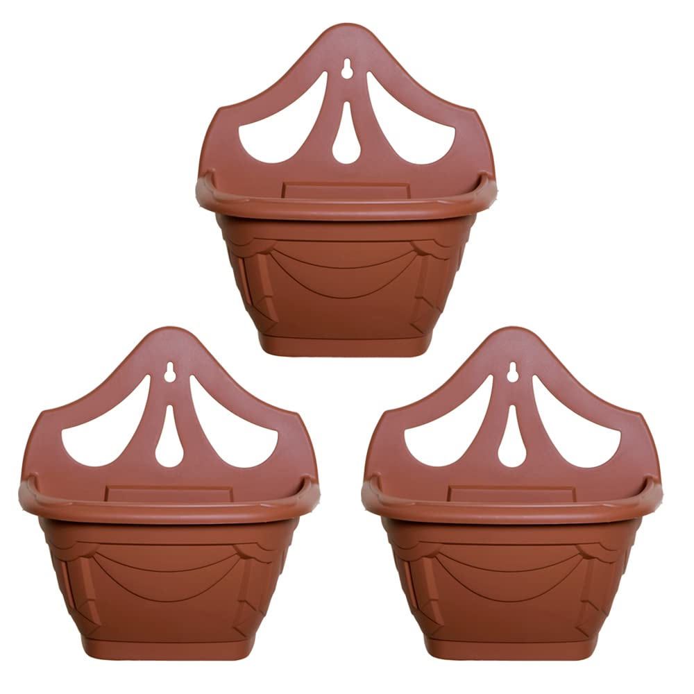 ACCURATE 31cm Venetian Wall Planter. Ideal for Indoor and outdoor decorative (Terracotta, 3 Packs) โ image 1