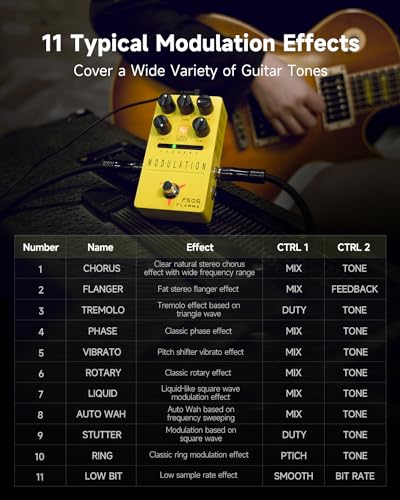 Image of FLAMMA FS05 Multi Modulation Pedal Electric Guitar Stereo Effects Pedal with 7 Storable Slots 11 Modulation Effects True Bypass