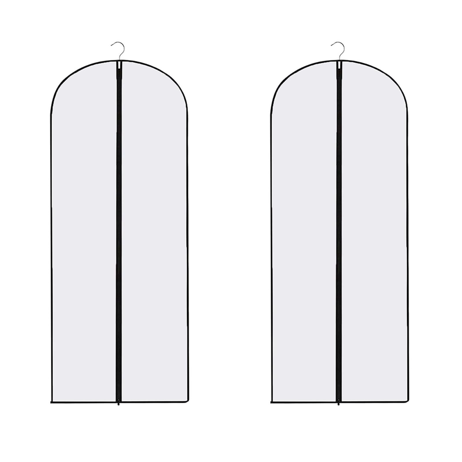 ZSRVAJ 2 Pcs Long Dress Bags Covers, Garment Bags Full Length for Clothes, Dustproof Costumes Suits Gowns Coats Storage