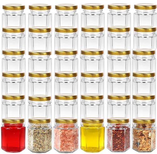 Image of 30 pcs Glass Mason Jars 100 ML Mini Jars with Metal Airtight Lid, for Jam, Jelly, Crafts, Spices, Dry Food Storage,for Baby Food, Crafts, Spices, Dry Food Storage (30, 100ml)