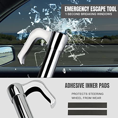 Roadgive Steering Wheel Lock Anti-Theft Device, Retractable Universal Brake Lock Bar, Adjustable Car Clutch Pedal Lock Security For Car Truck Suv Van Security With 2 Keys (Silver) #TOP4