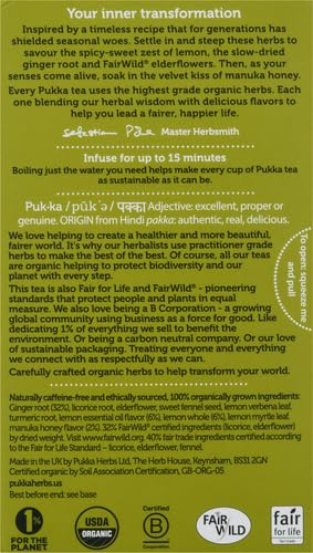 Pukka PUK3 Herbs Organic Lemon, Ginger & Manuka Honey Herbal Tea thumb #2