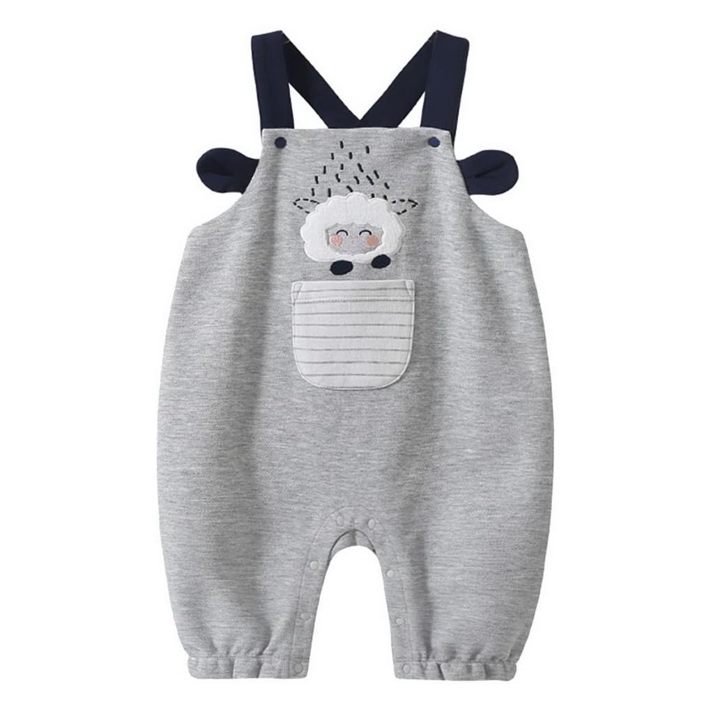 Tuta di Cotone per Neonati Ragazzi Ragazze Pecora Carina Salopette Taglia 72/80/86/92/98 Tuta Primaverile Salopette Estivi Carini Pantaloni Pagliaccetto Autunnale Pagliaccetto