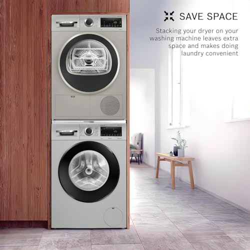Image of Bosch 9 kg Fully Automatic Front Load Condenser Heat Pump Tumble Dryer | 100% Drying, 0% Effort | 5 Drying Options |Reduces 99.9% Allergens |Ready-to-Wear No Crease (2026 model,WPG24108IN,Silver Inox)