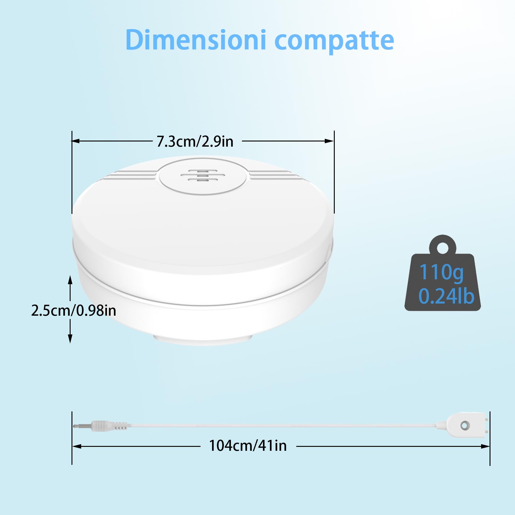Rilevatore di perdite d'acqua 2 Pack, Sensore allagamento ,Sensore acqua con Batteria 135dB allarme rivelatore di allagamento per scantinati, bagni, lavanderie, cucine, garage e soffitte