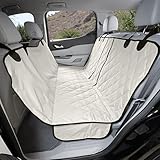 4Knines Dog Hammock for Full Size Trucks & Large SUVs (XL, Tan) – Bench Seat Covers for Trucks with 60/40 Split Seats - Armrest & Seatbelt Access – Waterproof, Easy Install, Machine Washable