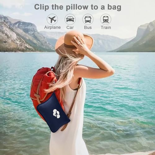 Image of Fleece Blanket 40 inchx65 inch for Travel with Portable Storage Bag (Navy)