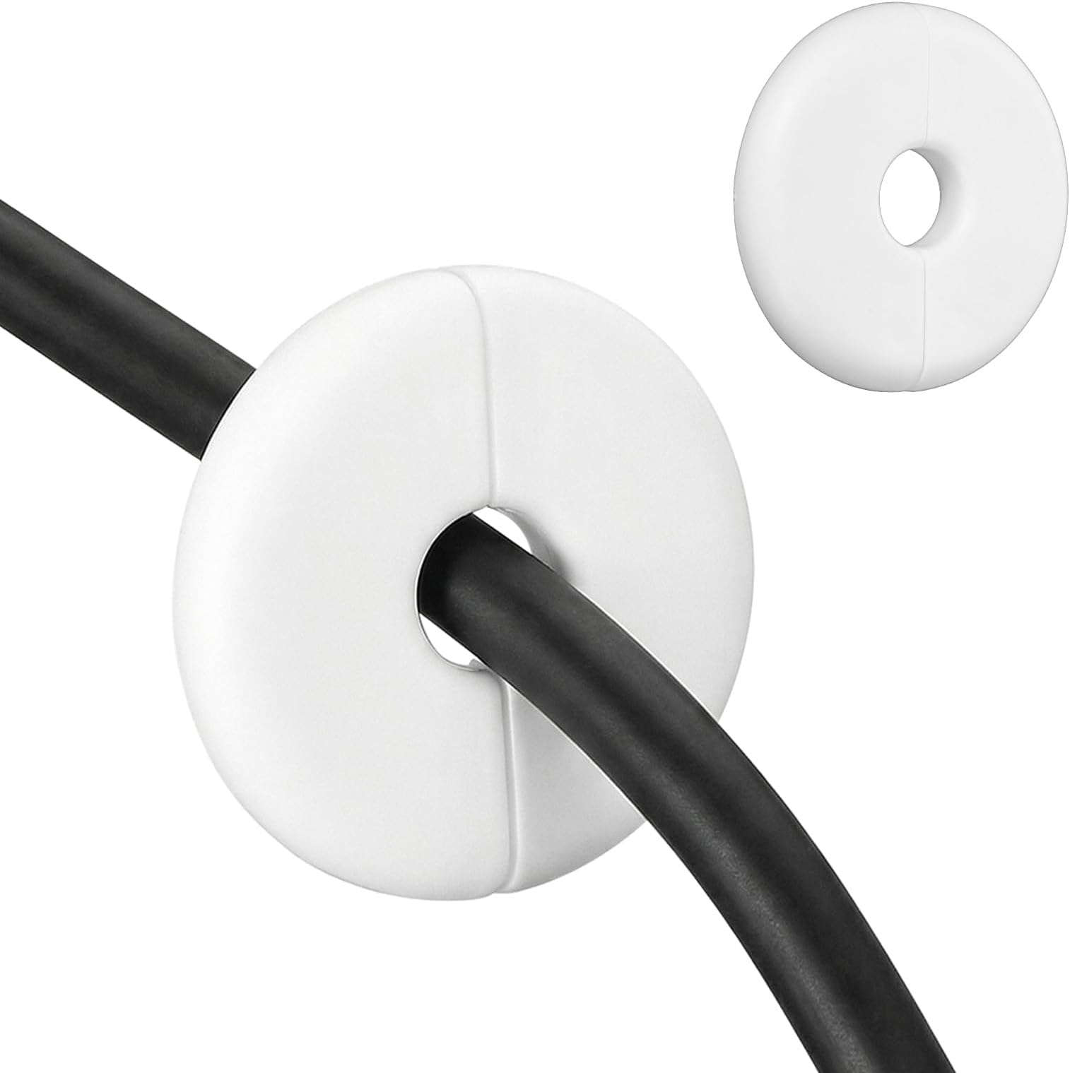 Sibba 2 PCS Wall Grommets for Cables White ABS Cable Pass Through Kit for Starlink Ethernet Wire Hole Cover & Walls Bushing Neat Cable Routing Accessories for Cables Wall Bushing Feed Throgh(1.57in)