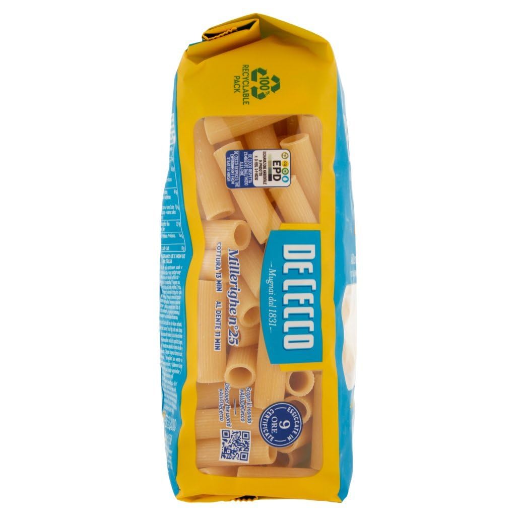 De Cecco Pasta Millerighe n° 25 500 g + Italian Gourmet Polpa 400 g