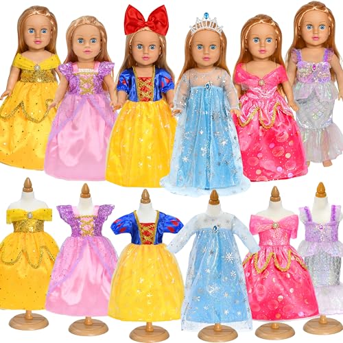 Lavwix 8 pcs American Doll Clothes Set for 18 inch