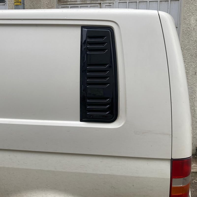 Oneway Lüftungsschlitze kompatibel mit Volkswagen Transporter T5.1/T6/T6.1 2010-2022 (Langer Radstand) - Schwarz glänzend