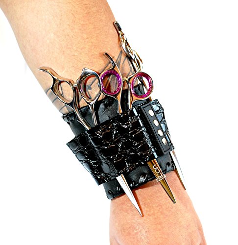 ZZZRT NEW PROFESSIONAL ROCK STAR! WRIST BLACK 4 SHEARS SCISSORS HOLSTER/HOLDER