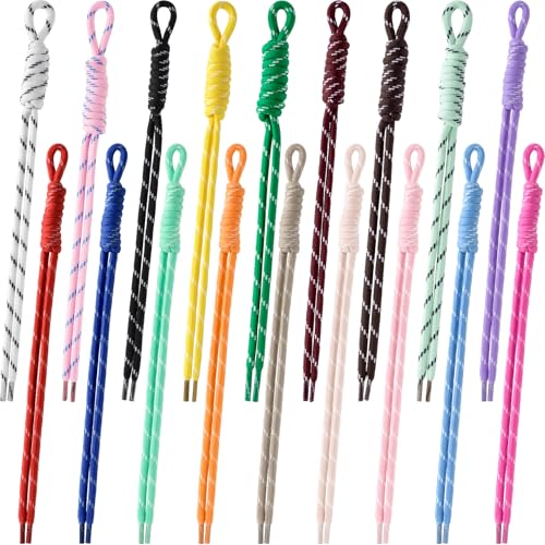 CTEAKOP 18 Pcs Rope Keychain Keychain Bag Charms Paracord Rope Keychain Bag CharmBraided Code Charms for Purse Handmade Rope Key Chain Backpack Handbag Decoration Accessories (Colorful)
