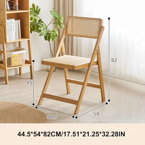 Chaise pliable en rotin compacte et portable en bois massif chaleureux - 8