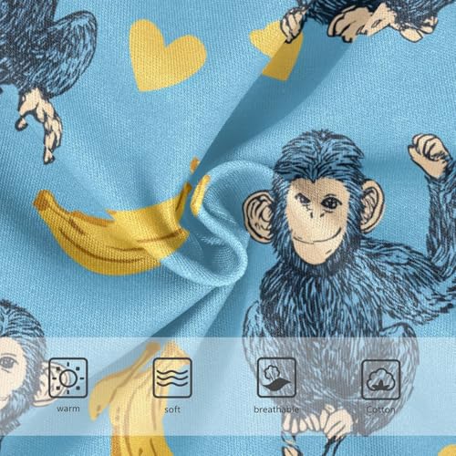 Wusikd Blue Bananas Girls' Underwear Cotton Monkey Girls Briefs Soft Toddler Underwear 2T3