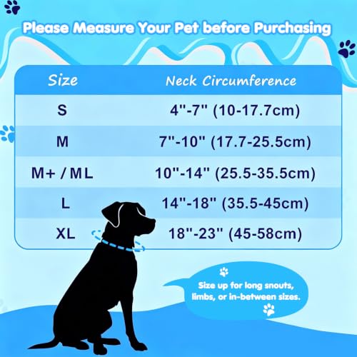Image of Grand Line Inflatable Dog Cone Collar, Soft Pet Recovery After Surgery (M+) | Does Not Block Vision | Protective Pet Neck Cone Alternative for Small, Medium, Large Dogs & Cats | Solid Blue