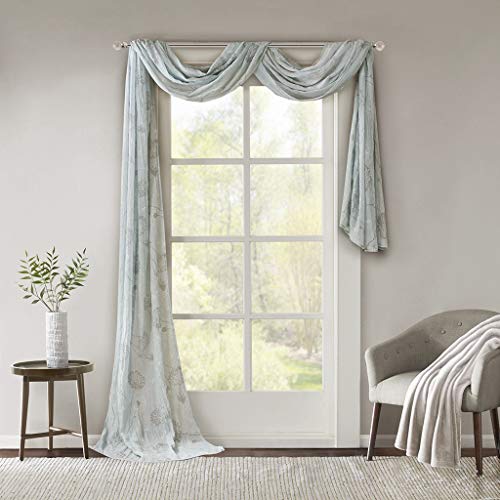 Madison Park Arella Scarf Sheer, Aqua4