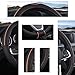 SHIAWASENA Auto Car Steering Wheel Cover, Universal 15 Inch Fit, Soft Leather, Breathable Anti Slip (Black&Orange)