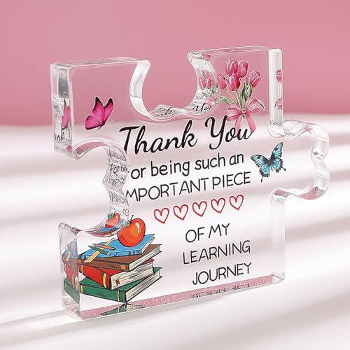 Teacher Appreciation Gifts - Heart-shaped Crystal Paperweight - Gratitude Gift for Teachers and Mentors - Thank You Keepsake for Learning Journey, 3.94