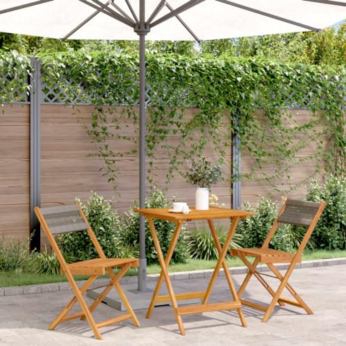 Ensemble bistro 3 pcs vidaXL gris : la solution idéale pour petits balcons - 3