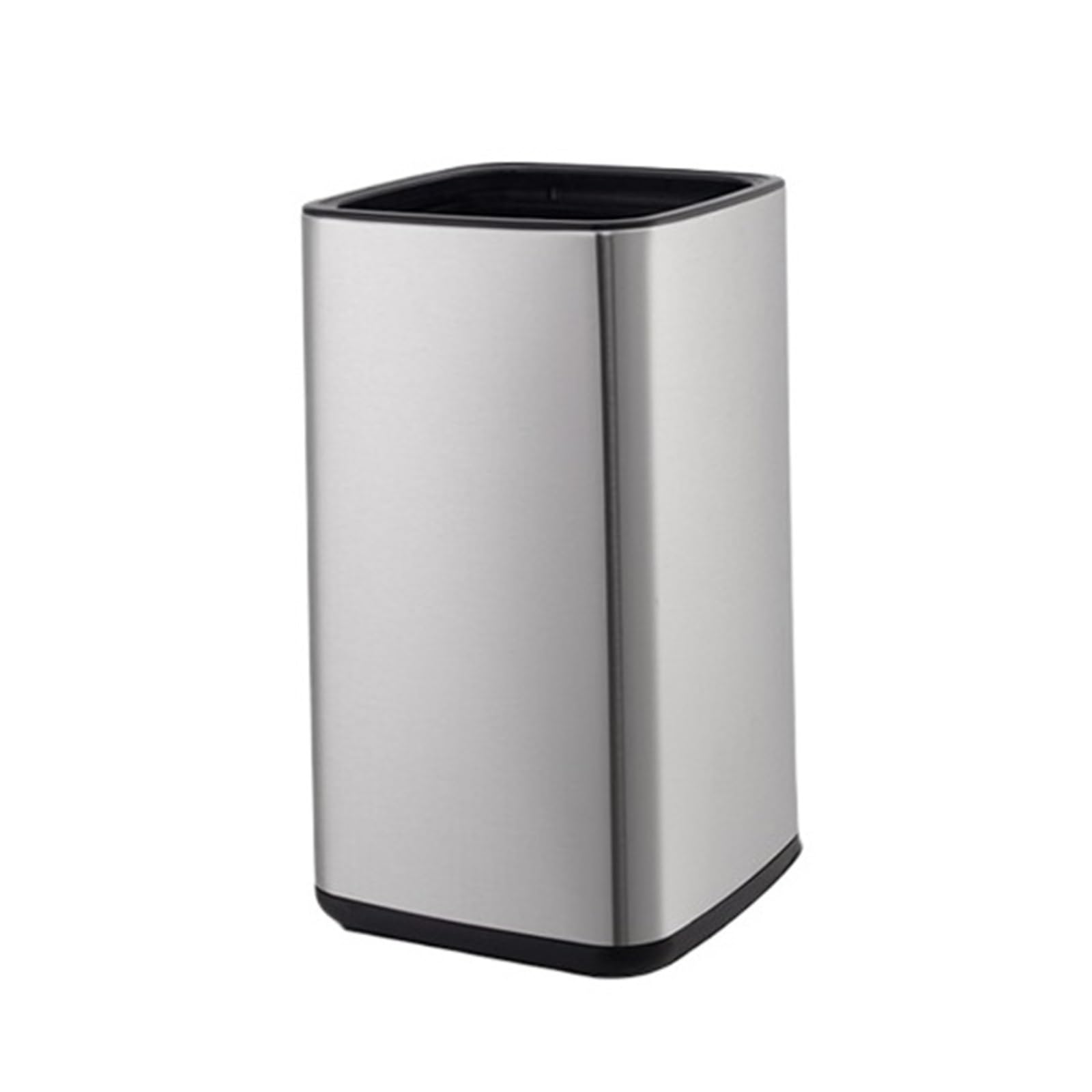 Z4T8M2K6G5 Waste Bin Trash Can Stainless Steel Bathroom Garbage Open Top Double Barrel Narrow for Trash Can(Silver)