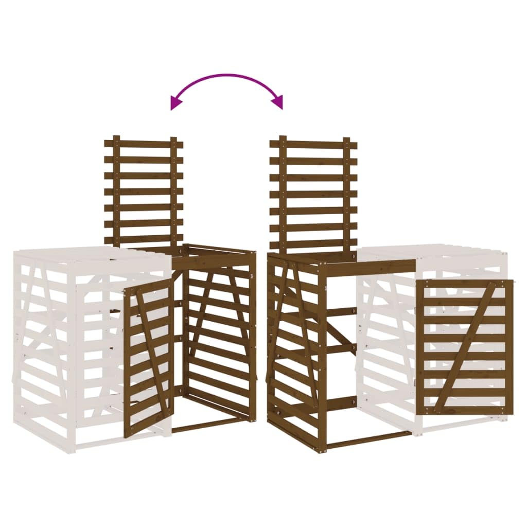 Genérico Extensión para cobertizo de Cubo Basura Madera Pino marrón Miel,Casa y jardín,Productos del hogar,Accesorios para contenedores de residuos,Soportes para contenedores de residuos-825110