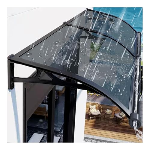 Marquesina para puerta exterior transparente de 100x440 cm para proteger de la lluvia