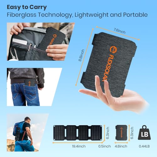 Mini Solar Ladegerät,FlexSolar 10W Solarpanel E-film IP67 Taschenladegerät USB-Geräte Neu aktualisiert Outdoor für Smartphone,Armbanduhr,Kamera