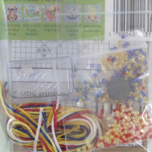 Image of Popcorn Beaded Counted Cross Stitch Ornament Kit Mill Hill 2009 Spring Bouquet MH189103