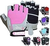 MRX BOXING & FITNESS Weight Lifting/Exercise Grip Gloves for Women, Great for Workouts, Weight Training and More, Pink Medium