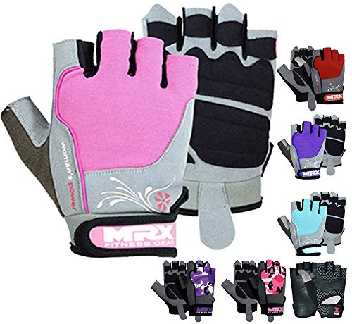 MRX BOXING & FITNESS Weight Lifting/Exercise Grip Gloves for Women, Great for Workouts, Weight Training and More, Pink Medium