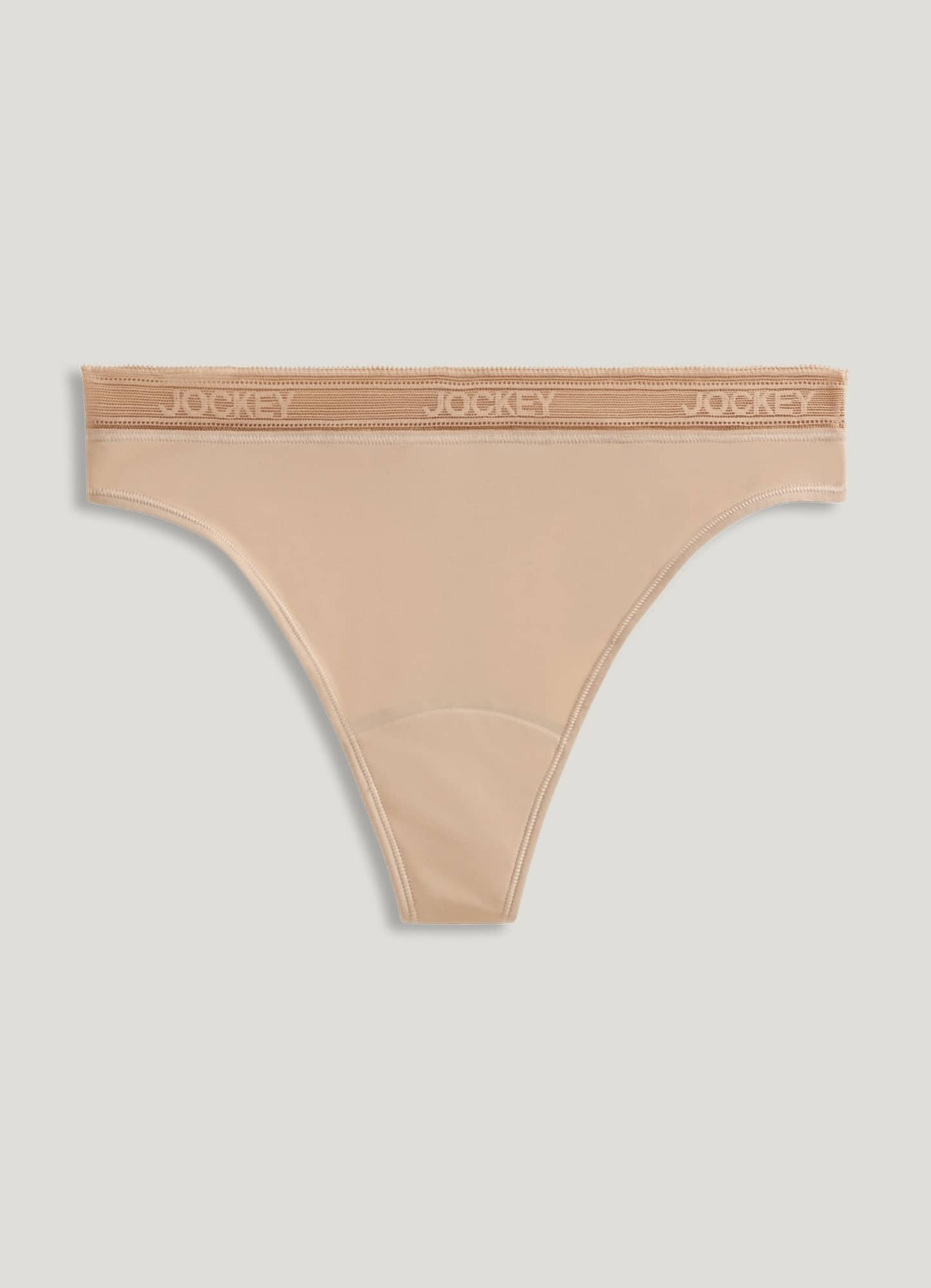 Jockey Women's Underwear Worry Free Microfiber Light Absorbency Thong, Light, L