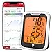 Thermopro TP358 Termometro Igrometro Bluetooth Interno Con Orologio Integrato, Termometro da 80m per interni Retroilluminato con Controllo APP per Serra Domestica
