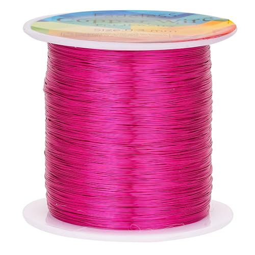 Tarnish Resistant Copper Wires 28 Gauge/0.3mm Thick,328 Feet Long,Hot Pink