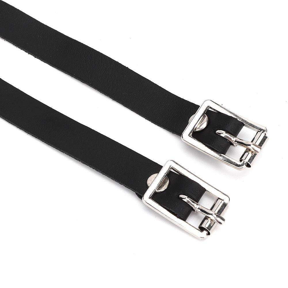 AMONIDA 1 Paire de Cuirs d'étrier de Cuir d'étrier de Cheval, Ceinture d'étrier, Outil de Cheval en Acier Inoxydable Boucle de Cheval Noir étrier de Cuir pour Cheval (Noir)