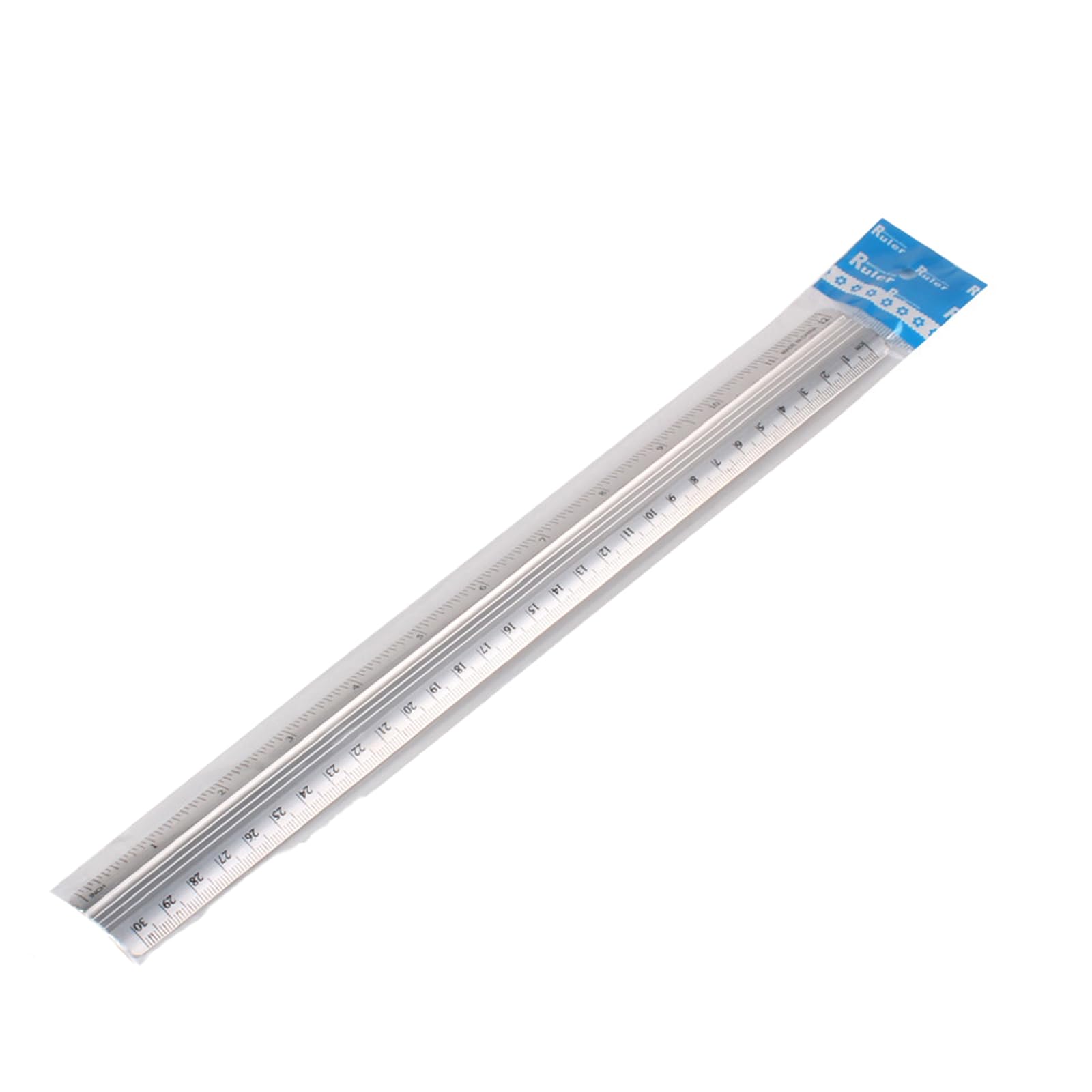 White Aluminium Cutting Ruler, Metal Ruler 30cm, Metal Rulers for Cutting, Safety Multifunctional Precision Rulers for Cuttings with Raised Grip, for Craft, Diy, School and Office
