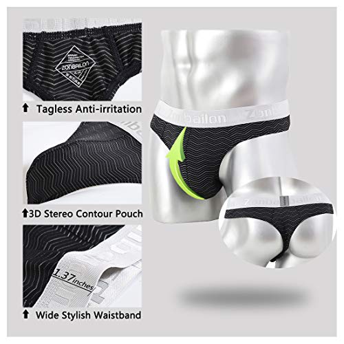 ZONBAILON Athletic Mens Thongs Underwear Sexy Man Thong G String Hot T-Back M L XL 2XL 3XL3