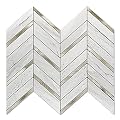 Art3d 10-Sheet Herringbone Peel and Stick Backsplash, Self Adhesive Marble Tiles Stick on Wall Tiles for Kitchen, Bathroom.(Stone Beige Mixed Gold Metal)