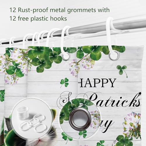 Rideau de douche durable Saint-Patrick motif pièces dorées 182x182 - 7