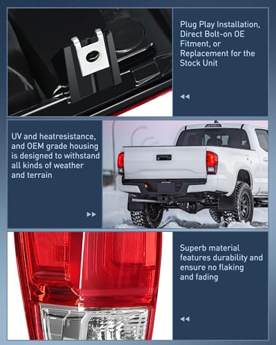 Image of Nilight Taillight Assembly Compatible with 2016 2017 2018 2019 2020 2021 2022 2023 Toyota Tacoma Rear Lamp Replacement OE Style Driver Side