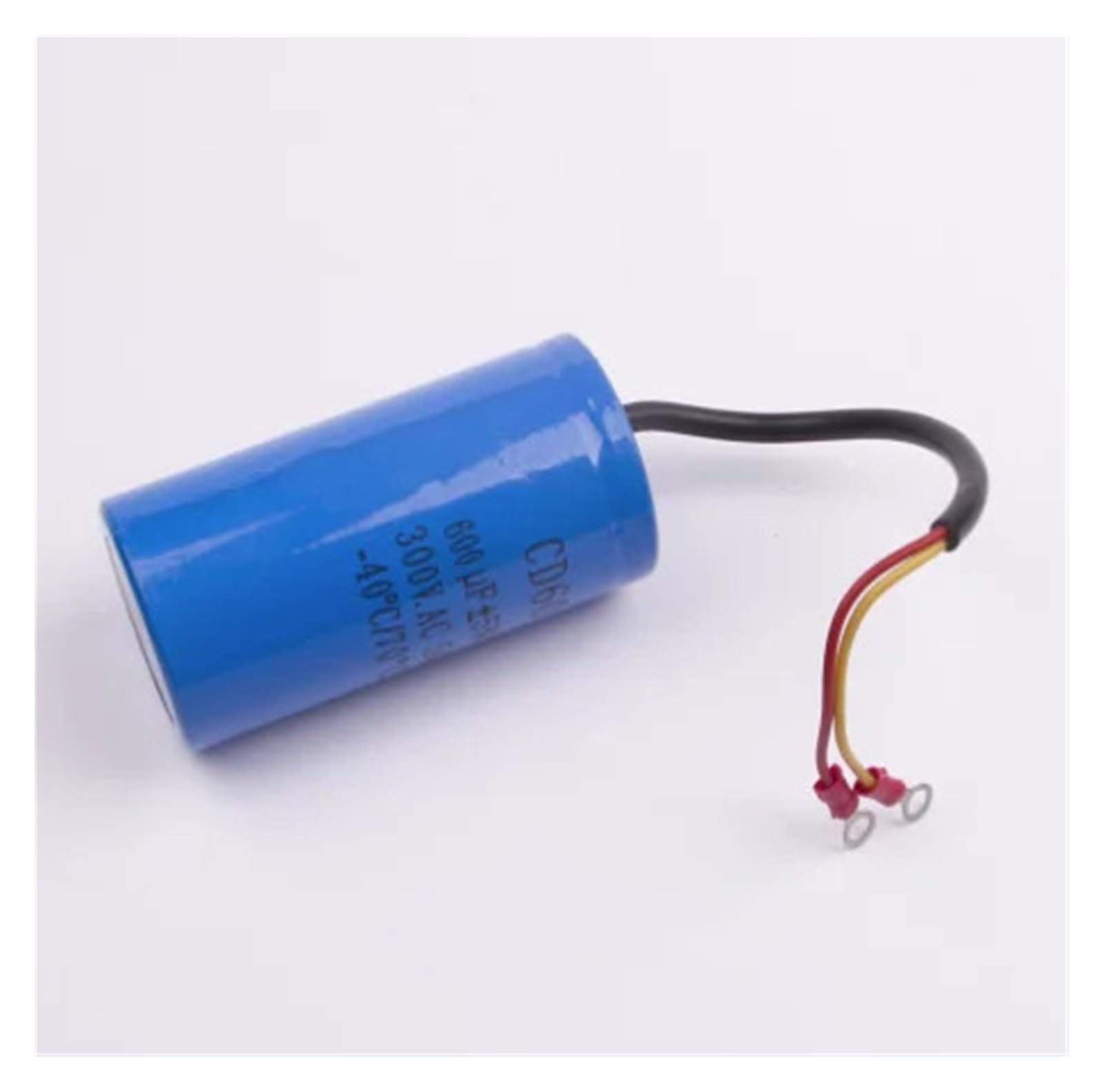 600uF 300V AC Starting Capacitor for Heavy Duty Electronic Starter Air Compressor Red Yellow Two Wires