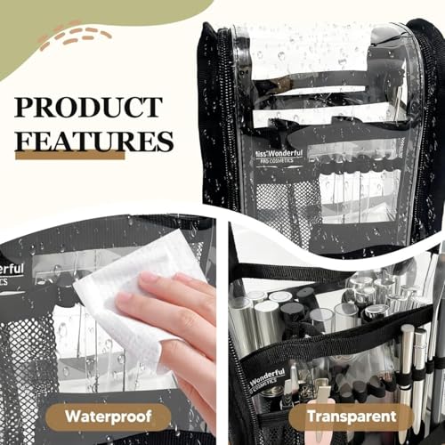 Bolsa de maquillaje transparente impermeable que soluciona los derrames en tu maleta 5