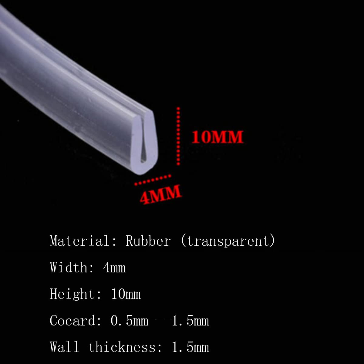 U-förmige Gummidichtung, U-Profil-Gummidichtung, 5 Meter, U-förmige Gummidichtung, Zierleiste, Fenster- und Türkantenschutz, wetterfest for Ihr Auto, Transporter, Wohnwagen und Boot, 17 mm x