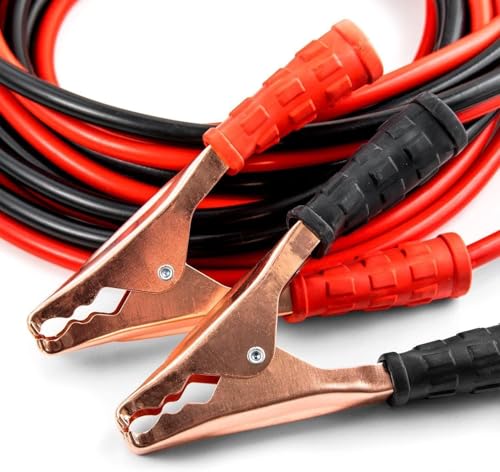 Image of 400A Heavy Duty Jumper Cable for Car Battery | Jump Start Dead Batteries of Cars, SUVs, Vans & Trucks | 7 ft Copper Cable with Strong Grip Copper Clamps | Comes with Storage Bag