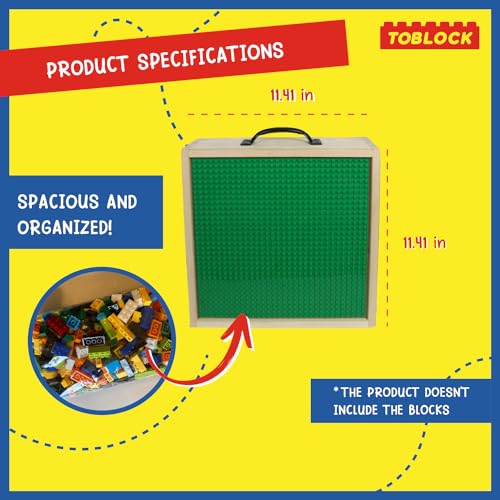 Toblock TYPE I Wooden Box Lego-Compatible Building Blocks Organizer Sliding Lid thumb #1