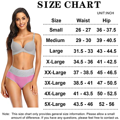 Image of Womens Underwear,Cotton Mid Waist No Muffin Top Full Coverage Brief Ladies Panties Lingerie Undergarments for Women Multipack